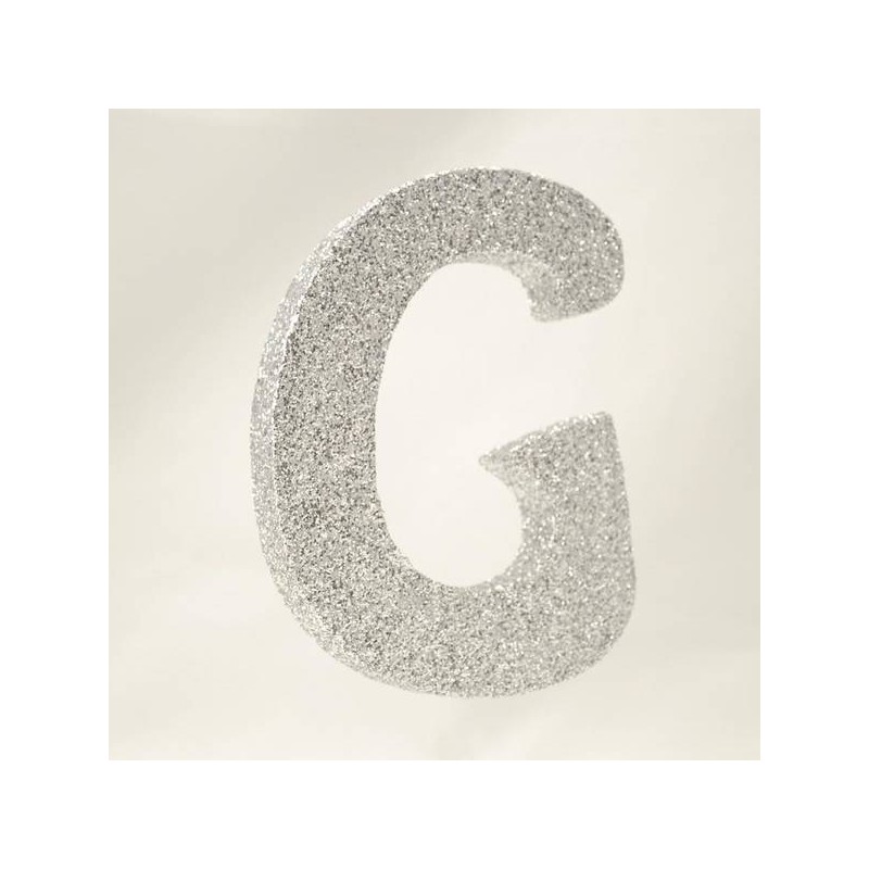 LETTERA POLISTIROLO GLITTER ARGENTO mm120x90 G
