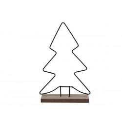 ALBERO IN METALLO CON BASE LEGNO cm 16x25 NERO