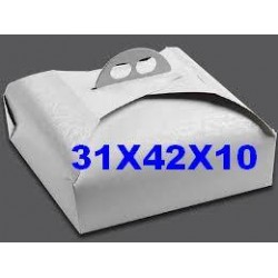 SCATOLA PORTA TORTA RETTANGOLARE 31x42x10 BIANCO RAMAGE