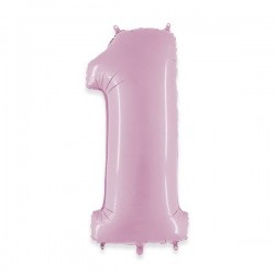 PALLONE NUMERO 1 MYLAR 102cm 40 ROSA