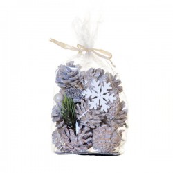 BUSTA CON PIGNE BIANCHE 16cm