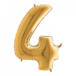 PALLONE NUMERO 4 MYLAR 102cm 40" ORO