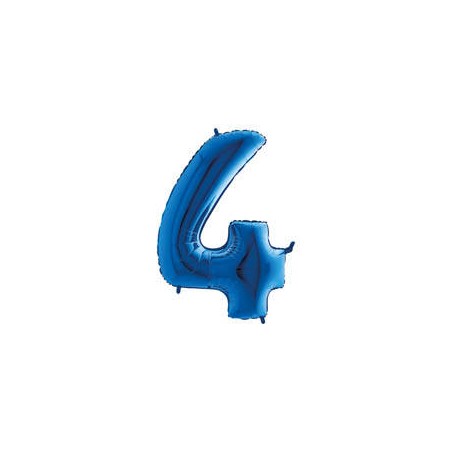 PALLONE NUMERO 4 MYLAR 102cm 40 BLU