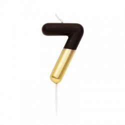 CANDELINA NUMERO 7 NERO/ORO 10,5cm