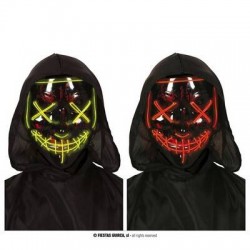 MASCHERA NERA CON LUCI ASSORTITE IN PVC