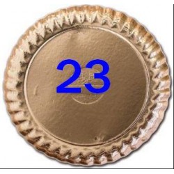 VASSOIO CARTONE ORO TONDO ø23 4 PEZZI
