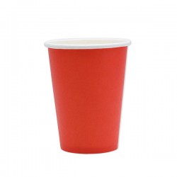 BICCHIERI 200cc ECOLOR BIODEGRADABILI ROSSO 25pz