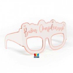 OCCHIALINI IN CARTA BUON COMPLEANNO ROSE GOLD 6pz
