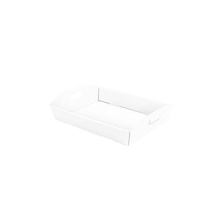 CESTA REGALO C/MANIGLIE ONDA BIANCO PICCOLA 31x24,5x6cm PORTATA 5kg