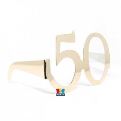 OCCHIALINI IN CARTA 50 ANNI ORO 6pz