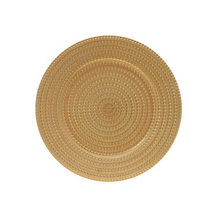 MAXI PIATTO PIANO CON RILIEVO ø33cm ORO