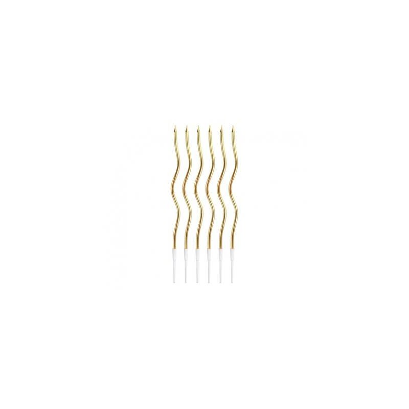 CANDELINE STELO CURLY 16cm METALLIC ORO 6pz