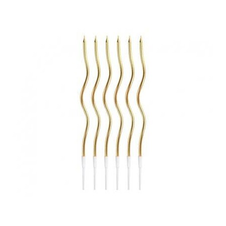 CANDELINE STELO CURLY 16cm METALLIC ORO 6pz