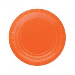 PIATTI DESSERT ECOLOR BIODEGRADABILI 18cm ARANCIO 25pz