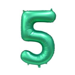 PALLONE NUMERO 5 MYLAR 86cm 34" VERDE SATIN