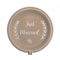 PIATTI CARTA PIANI ø24cm JUST MARRIED KRAFT 8pz