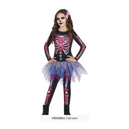 COSTUME BIMBA SCHELETRO PINK 5-6 anni