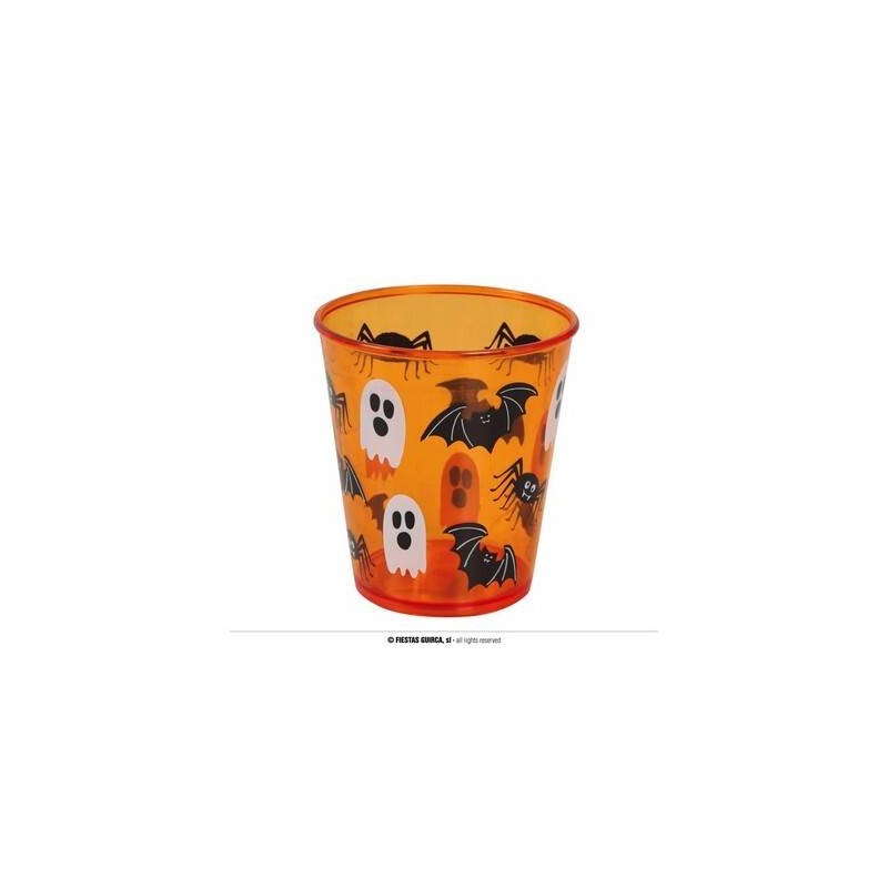 BICCHIERE PLASTICA HALLOWEEN ARANCIONE 18cm