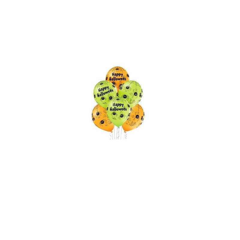 PALLONCINI LATTICE 12 30cm HALLOWEEN SPIDERS 6 pz