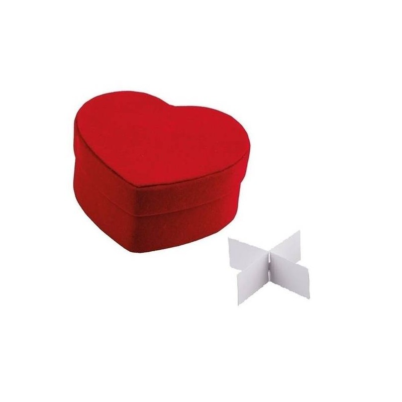SCATOLA CUORE VELLUTO 8x4cm ROSSO 2 pezzi