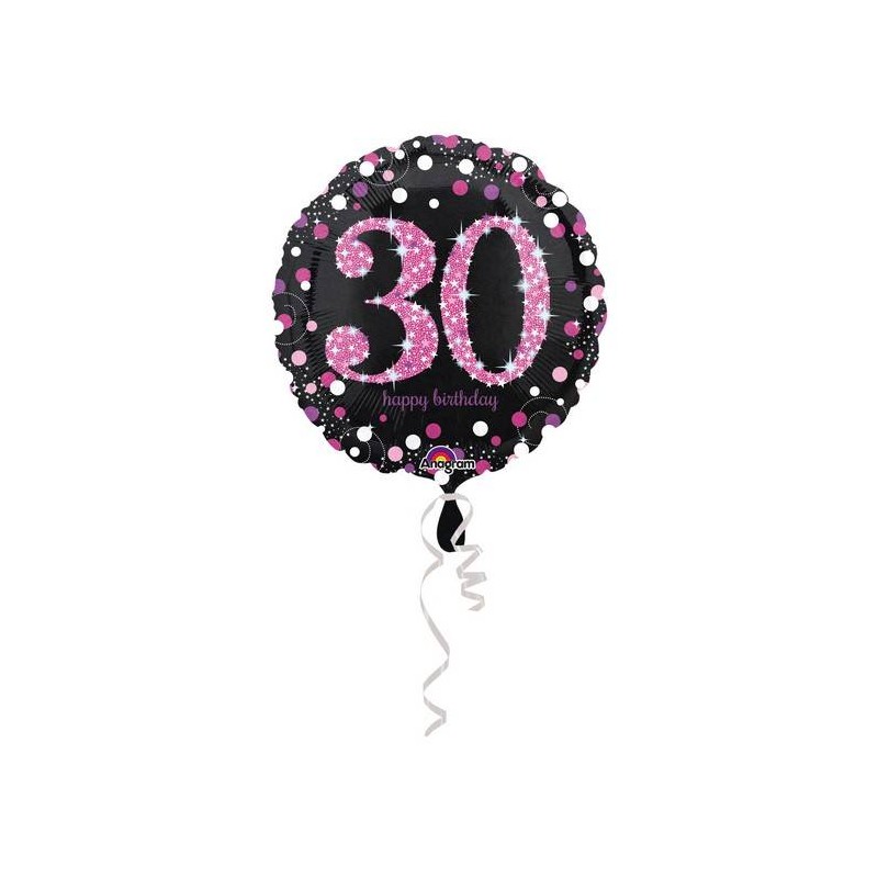 PALLONE MYLAR 30 ANNI PINK CELEBRATION 45cm