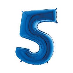 PALLONE NUMERO 5 MYLAR 102cm 40" BLU