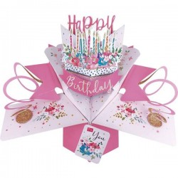 BIGLIETTI AUGURI POP UP TORTA DI COMPLEANNO