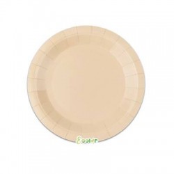 PIATTI DESSERT ECOLOR BIODEGRADABILI 18cm CAPPUCCINO 25pz