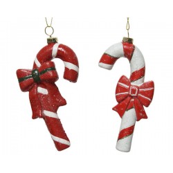 CANDY CANES INFRANGIBILI C/APPEND H.14cm ASS.TI ROSSO-BIANCO 1pz