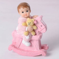 BIMBO SU CAVALLINO DONDOLO  ROSA ART.26192B