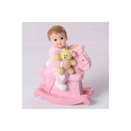 BIMBO SU CAVALLINO DONDOLO  ROSA ART.26192B