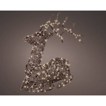 RENNA IN VIMINI C/LED BIANCO CALDO INT/EST 21x52x62cm