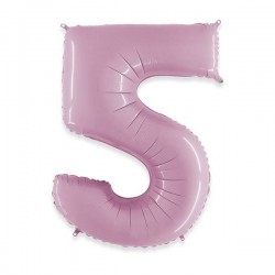 PALLONE NUMERO 5 MYLAR 102cm 40 ROSA