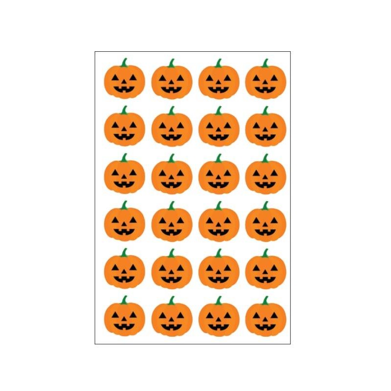 ETICHETTE ADESIVE CHIUDIBUSTA ZUCCA HALLOWEEN ø3cm 240pz