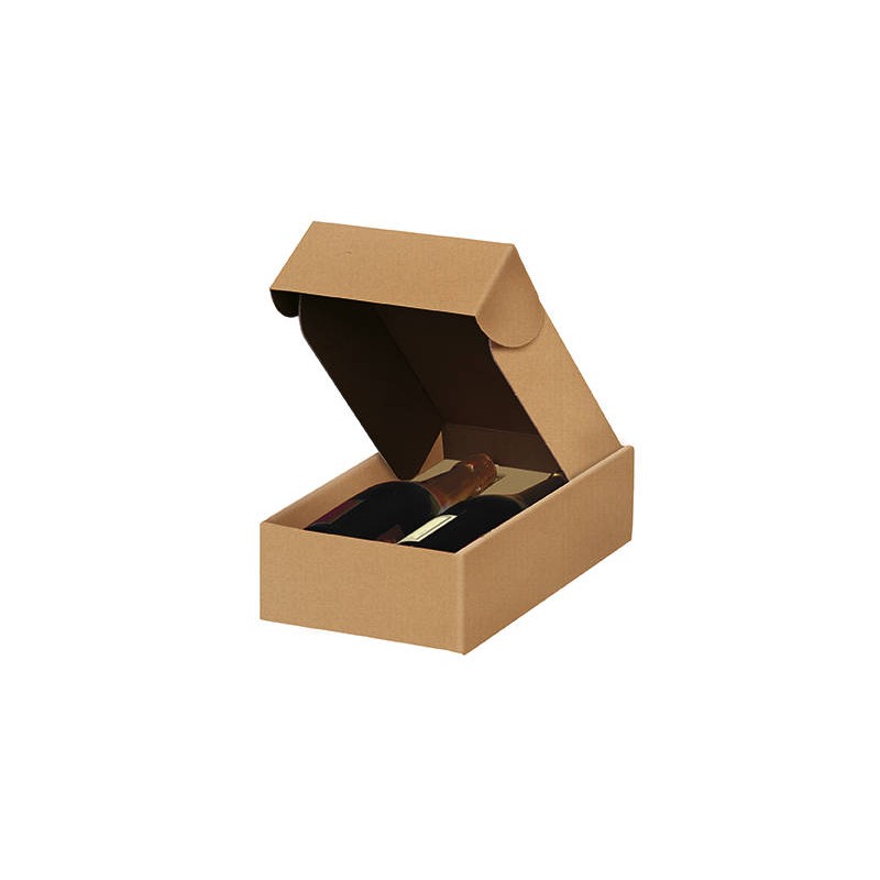 CANTINETTA 2 BOTTIGLIE 20x33,5x9cm AVANA LISCIA INT.MARRONE