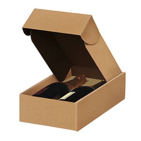 CANTINETTA 2 BOTTIGLIE 20x33,5x9cm AVANA LISCIA INT.MARRONE