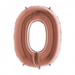 PALLONE NUMERO 0 MYLAR 102cm 40 ROSE GOLD