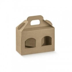 SCATOLA PORTA VASETTI 2 FORI 13x6x12cm AVANA LISCIA 10pz