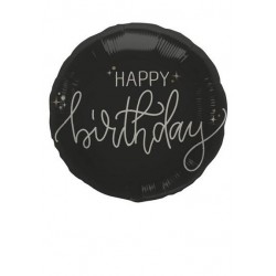 PALLONE MYLAR 18 45cm B-DAY CREME NOIR