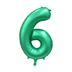 PALLONE NUMERO 6 MYLAR 86cm 34" VERDE SATIN