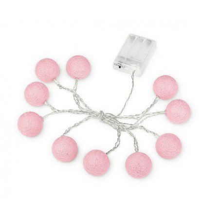 FILO 10 PALLINE LED ROSA 2mt