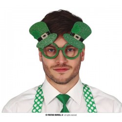 OCCHIALI SAN PATRIZIO VERDI C/GLITTER E CAPPELLO