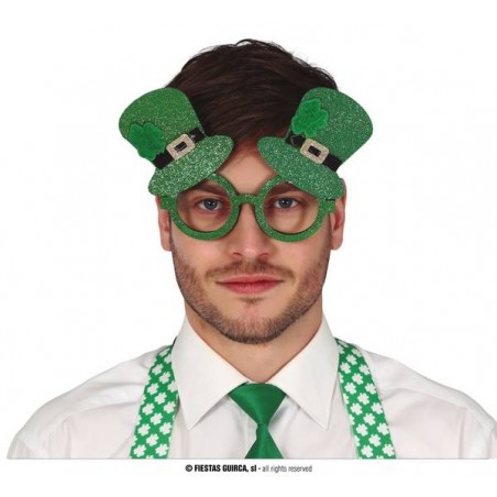 OCCHIALI SAN PATRIZIO VERDI C/GLITTER E CAPPELLO