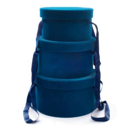 CAPPELLIERA IN VELLUTO 22x12,5cm BLU misura media 1pz