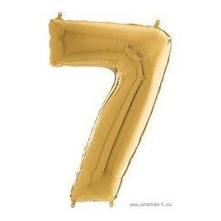 PALLONE NUMERO 7 MYLAR 66cm 26" ORO