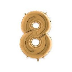 PALLONE NUMERO 8 MYLAR 66cm 26 ORO