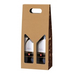 SCATOLA 2 BOTTIGLIE C/MAN. E FIN. 18x9x38cm KRAFT GRAFICA DIVINO