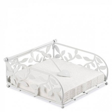 PORTA TOVAGLIOLI BIG WHITE METALLO 18x18x7cm