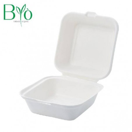BOX POLPA 450ml 15x15x8cm BIO COMPOSTABILE BYò 50pz