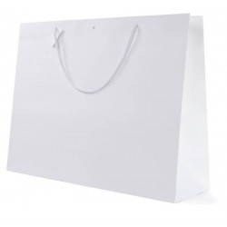 SHOPPER CARTA KRAFT CON TAG & FORO 39x29+15cm BIANCA